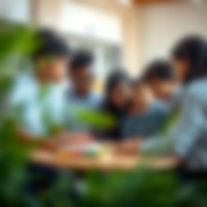 Collaborative Learning in Action A group of students engaged in a collaborative project