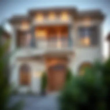 Charming Villa Facade in Dubai Neighborhood Stylish villa exterior in Dubai