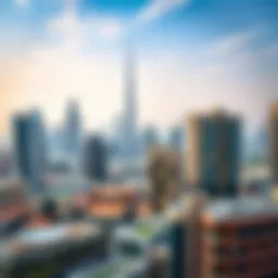 A detailed view of Dubai's skyline showcasing modern architecture