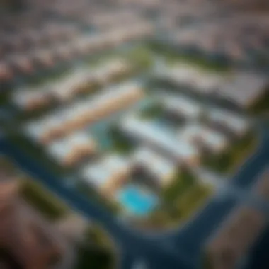 Comprehensive Community Layout of Al Sarfa Villas Aerial view of Al Sarfa Villas highlighting the community layout and amenities