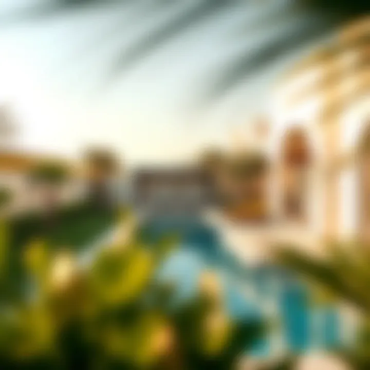Serene Outdoor Retreat at Al Sarfa Villas Private pool surrounded by lush landscaping at Al Sarfa Villas