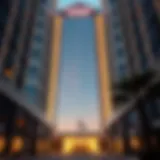 The grand facade of Al Thuraya Building showcasing modern architectural design