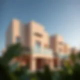 Architectural Marvel of Aldar Villas Stunning exterior view of Aldar Villas showcasing unique architectural design