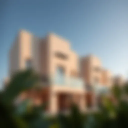 Architectural Marvel of Aldar Villas Stunning exterior view of Aldar Villas showcasing unique architectural design