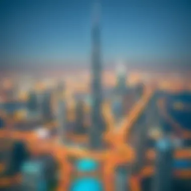 Panoramic view of Dubai skyline from the API Trio Tower