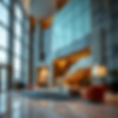 Interior lobby of the API Trio Tower featuring luxury finishes