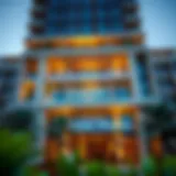 Facade of Ascott Park Place Dubai Luxurious facade of Ascott Park Place Dubai showcasing modern architecture