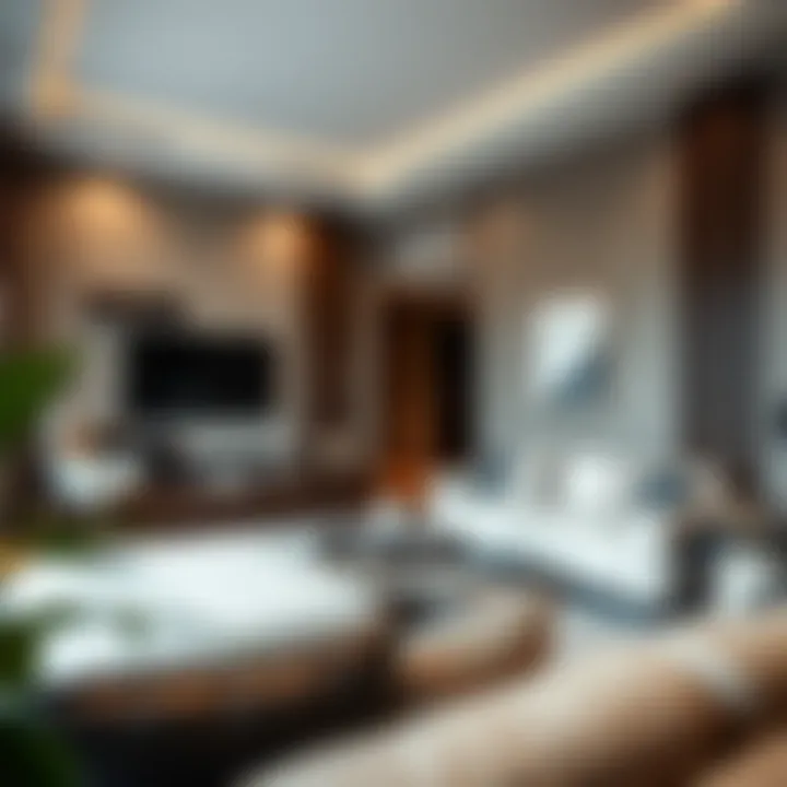 Spacious living area inside Ascott Park Place showcasing contemporary design