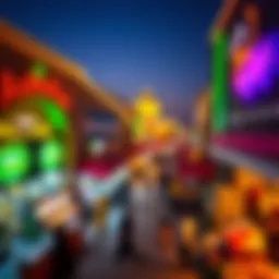 A panoramic view of Aswaaq Al Mizhar showcasing its vibrant atmosphere