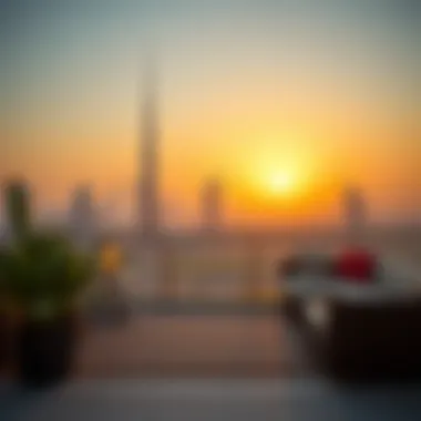 Stunning Dubai Skyline from a Holiday Home Scenic view of Dubai skyline from a holiday home terrace