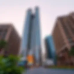 Exterior view of B2B Tower showcasing modern architecture
