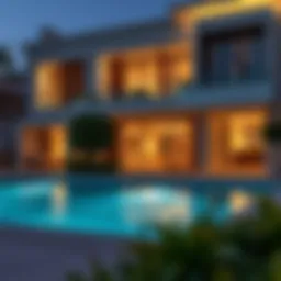 Luxurious villa exterior with contemporary design