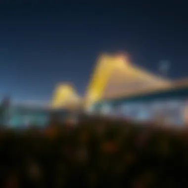 Nighttime Glow of Innovative Bridge Architecture Illuminated bridge at night, showcasing modern architecture