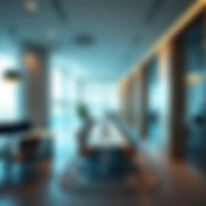 Interior design showcasing modern office spaces in Business Central Towers