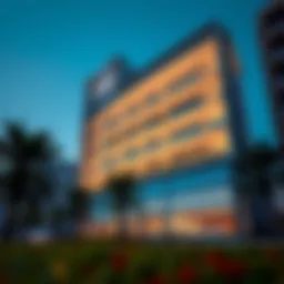 Architectural facade of Carson Tower showcasing modern design