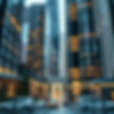 Modern Office Spaces in a Financial Hub Financial district with modern office spaces