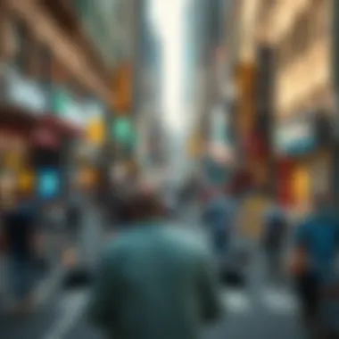 Dynamic Street Life in the CBD Vibrant street life within a central business area