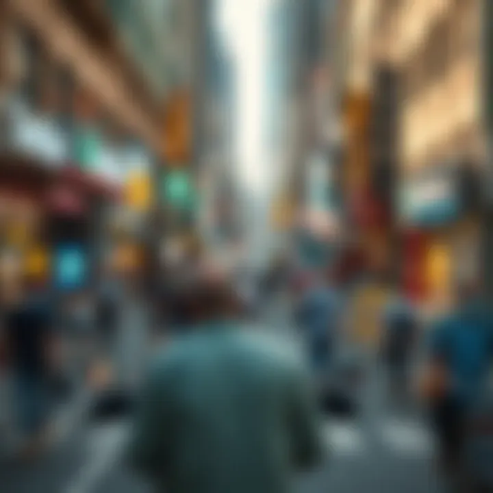 Dynamic Street Life in the CBD Vibrant street life within a central business area