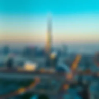 Dubai Skyline with Centrium Tower Panoramic view of Dubai skyline including Centrium Tower