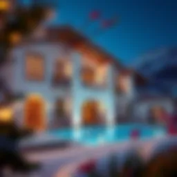 A stunning exterior view of Chalet Mamzar showcasing its unique architectural design