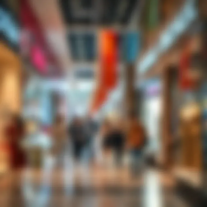 Engaging Retail Experience at Circle Mall A bustling scene depicting shoppers engaging with diverse retail offerings.