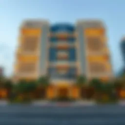 Stunning view of Al Mulla Building showcasing its unique architectural design