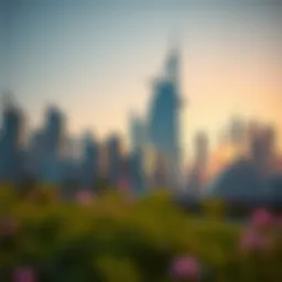 Skyline of Dubai showcasing modern architecture