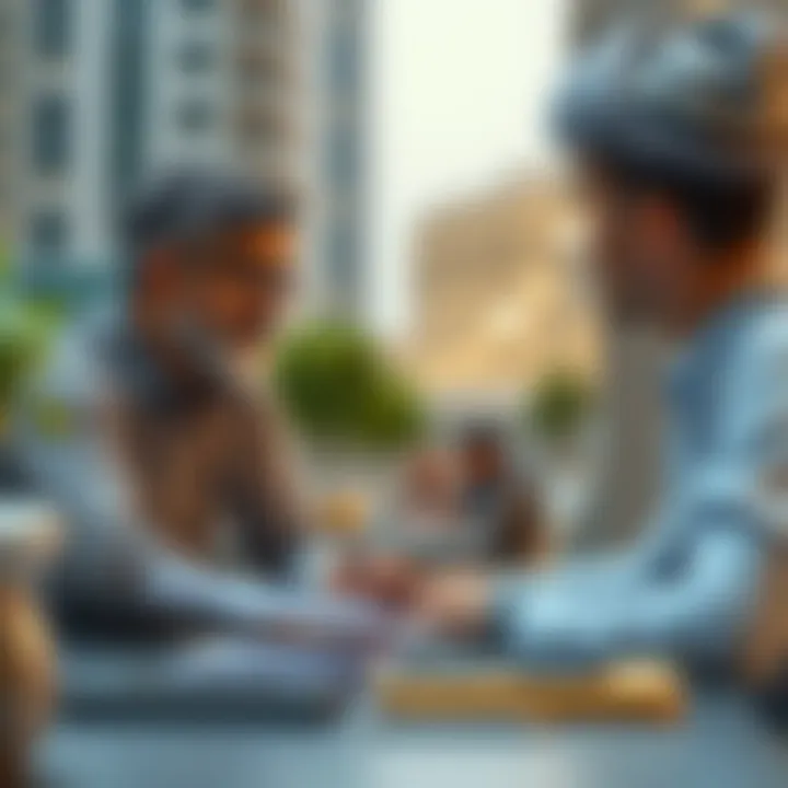 Landlord and tenant discussing contract terms