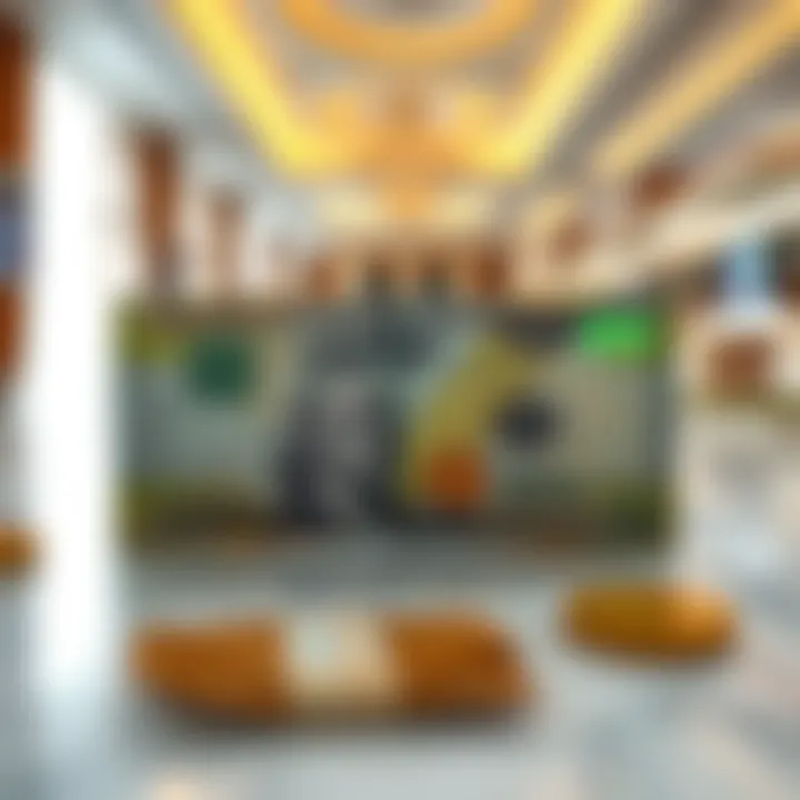 Currency Conversion Dynamics Visual representation of currency conversion between AED and INR