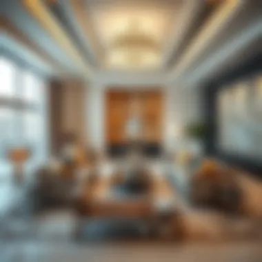 Opulent Interior Design at Damac Heights Luxurious living space inside a Damac Heights residence