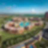 Aerial Perspective of Damac Hills 1 Aerial view of Damac Hills 1 showcasing the lush landscape and modern architecture