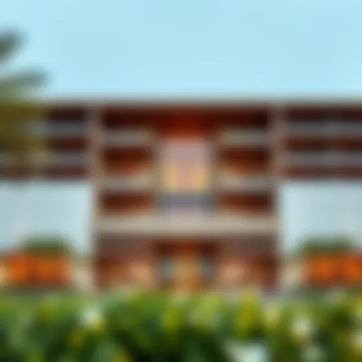 Stunning Architecture of Damac Hills 2 Hotel Luxurious exterior view of Damac Hills 2 Hotel showcasing modern architecture