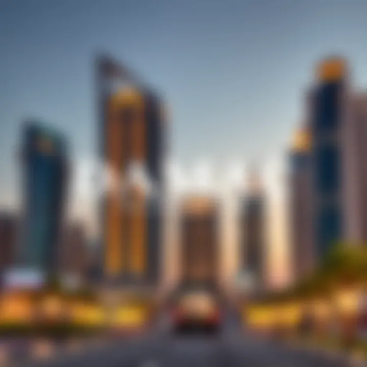 Damac Brand Identity Damac Properties logo with a backdrop of iconic Dubai architecture