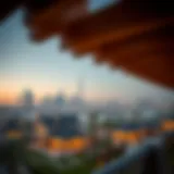 A Glimpse of Luxury: Dubai's Skyline and Holiday Homes Stunning skyline view of Dubai with luxurious holiday homes in the foreground