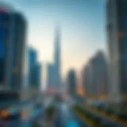 Skyline of Dubai showcasing modern architecture