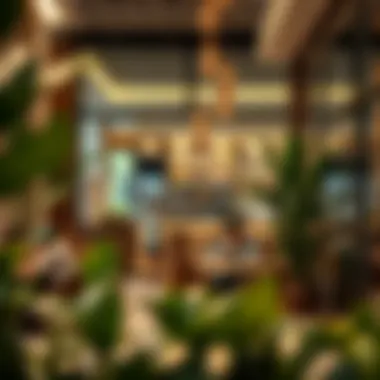 Enjoying the Ambiance at Dubai Hills' Modern Cafes A modern cafe in Dubai Hills with customers enjoying the ambiance