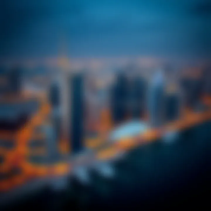 Aerial view of Dubai Marina showcasing modern skyscrapers and waterfront.