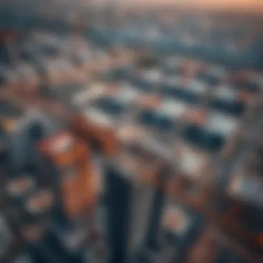 Real Estate Development Aerial view of a construction site signifying growth in real estate