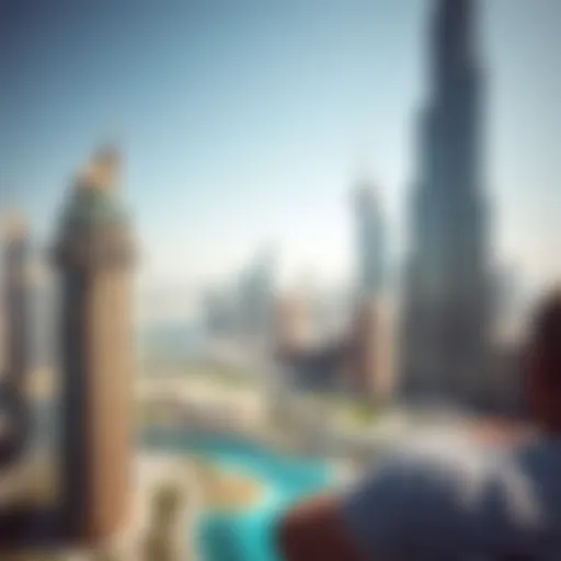 Iconic Dubai Skyline A panoramic view of Dubai's skyline showcasing iconic architecture