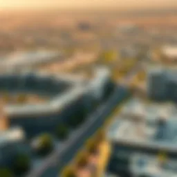 Aerial view of Jumeirah Village Circle showcasing urban development