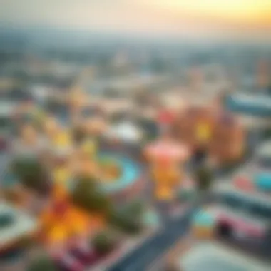 Aerial View of Global Village Aerial view of Global Village showcasing vibrant attractions