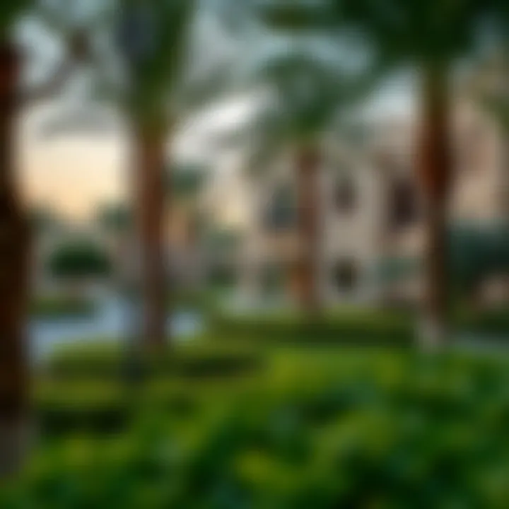 Landscaping of Dubai Hills Executive Residences 2 Beautiful landscaped surroundings of Dubai Hills Executive Residences 2