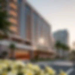 Luxurious facade of the Address Hotel Jumeirah Beach Residence