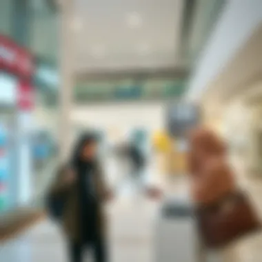 Engaging Banking Solutions for Modern Consumers Consumers engaging with ADIB services in a retail environment
