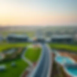 Aerial view of Al Awir showcasing its green landscapes and modern developments