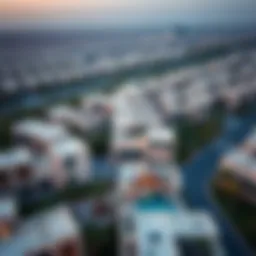 Aerial view of Al Badaa showcasing its residential architecture