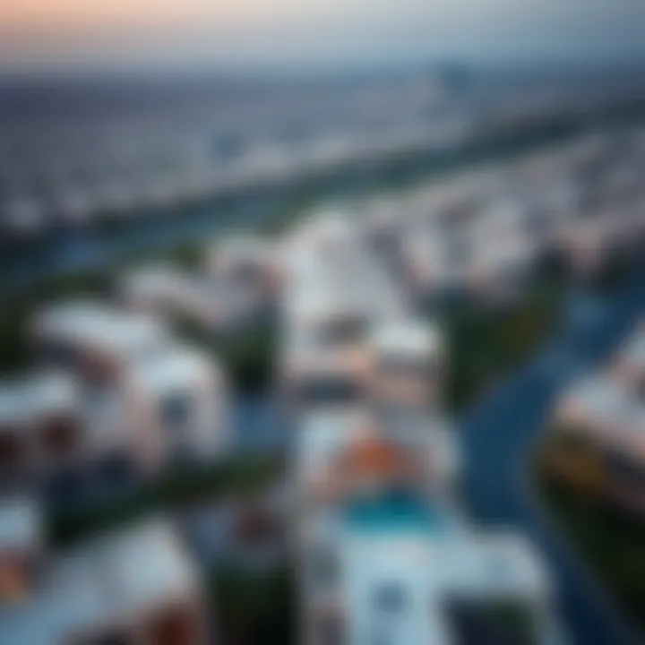 Aerial Perspective of Al Badaa's Unique Architecture Aerial view of Al Badaa showcasing its residential architecture