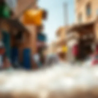 Vibrant Local Commerce in Al Jafiliya Vibrant street life in Al Jafiliya showcasing local commerce