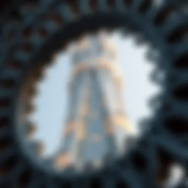 Close-up of the intricate design elements of Al Noor Tower