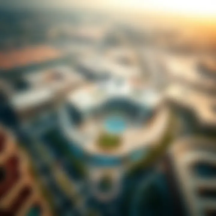 Aerial Perspective of Al Taawun Mall Aerial view of Al Taawun Mall highlighting its location and surrounding developments